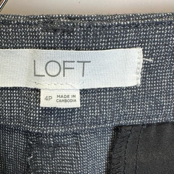 Loft Sutton Skinny Gray Flat Front Straight Office Dress Pants Womens 4P Suit - Picture 11 of 15